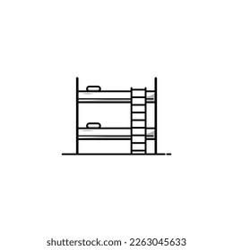 Bunk bed icon isolated vector graphics