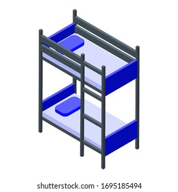 Bunk bed icon. Isometric of bunk bed vector icon for web design isolated on white background