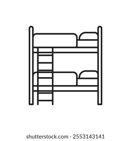 Bunk bed icon linear logo isolated