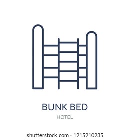 Bunk bed icon. Bunk bed linear symbol design from Hotel collection. Simple outline element vector illustration on white background.