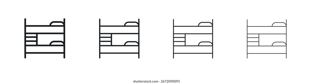 Bunk bed icon. minimal strokes lines for web designs