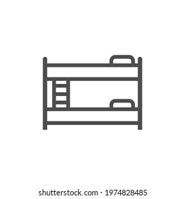 Bunk Bed Icon On White Background. Vector Stock On White