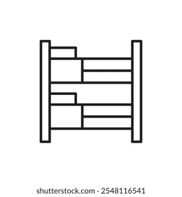 Bunk bed icon Outline set in black and white color