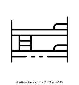 bunk bed icon. Outline style design isolated on white background