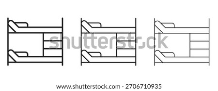 Bunk bed icon with outline style, vector illustration designs
