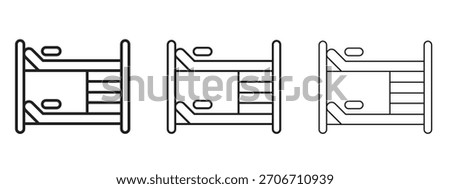 Bunk bed icon with outline style, vector illustration designs