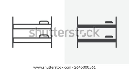 Bunk bed icon Outline vector sign
