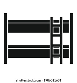 Bunk bed icon. Simple illustration of Bunk bed vector icon for web design isolated on white background