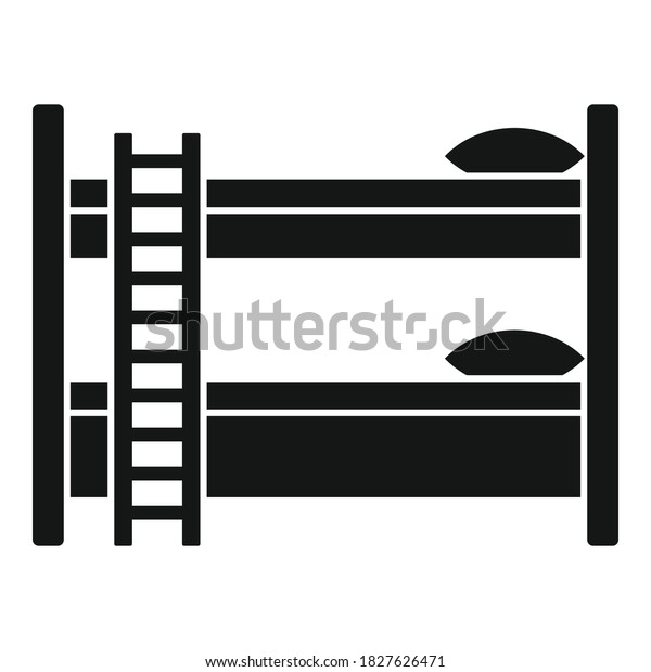Bunk bed icon. Simple\
illustration of bunk bed vector icon for web design isolated on\
white background