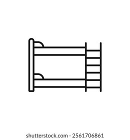 Bunk bed icon Simple thin line flat symbol