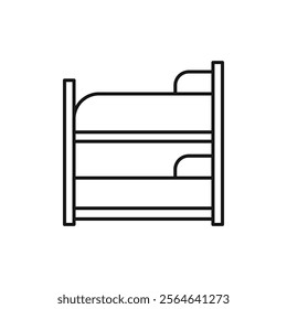 Bunk bed icon Simple thin line flat symbol