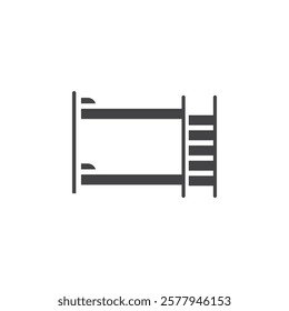 Bunk bed icon Simple thin line flat symbol