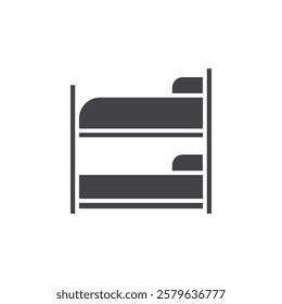 Bunk bed icon Simple thin line flat symbol