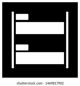 Bunk bed. Icon.
Symbolic black and white image of a two-level, bunk bed.
