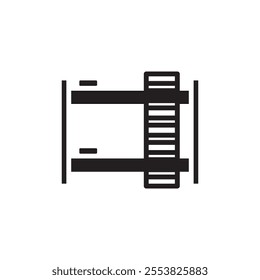 Bunk bed icon Thin line flat illustration
