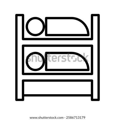 Bunk bed icon in thin line style