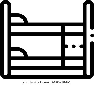 bunk bed icon. Thin Linear Style Design Isolated On White Background