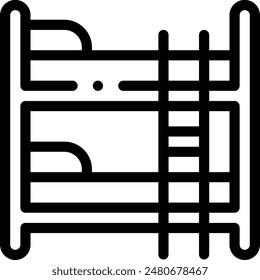 bunk bed icon. Thin Linear Style Design Isolated On White Background