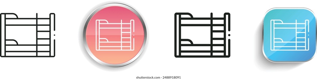 bunk bed icon. Thin Linear, Regular and Button Style Design Isolated On White Background