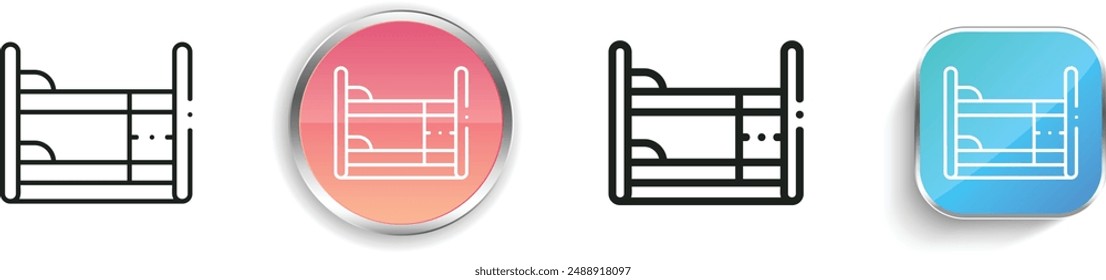 bunk bed icon. Thin Linear, Regular and Button Style Design Isolated On White Background