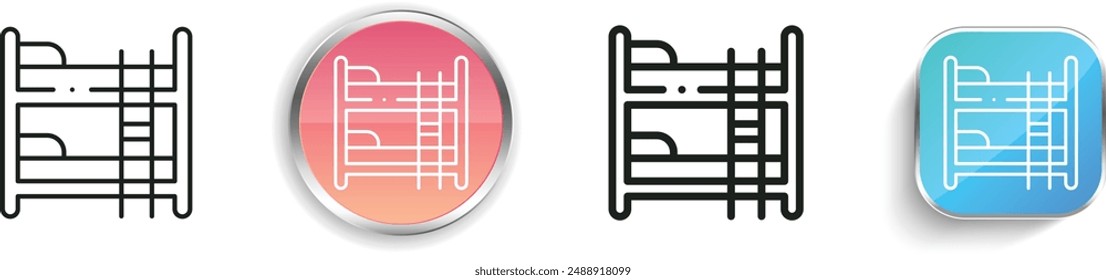 bunk bed icon. Thin Linear, Regular and Button Style Design Isolated On White Background