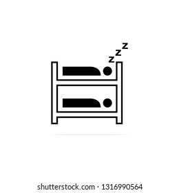 Bunk bed icon, vector concept illustration for design.