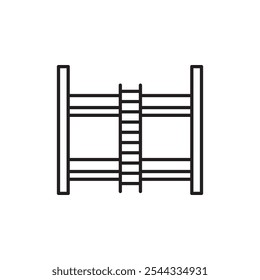 Bunk bed icon Vector flat thin line illustration