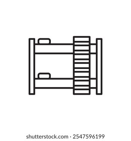 Bunk bed icon Vector flat thin line illustration
