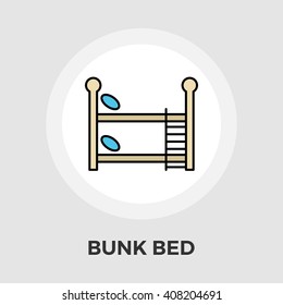 Bunk bed icon vector. Flat icon isolated on the white background. Editable EPS file. Vector illustration.
