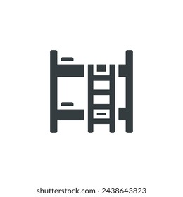 Icono de cama litera, ilustración vectorial