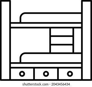 Bunk Bed icon vector image. Can also be used for web apps, mobile apps and print media.