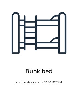 Bunk bed icon vector isolated on white background, Bunk bed transparent sign , thin symbols or lined elements in outline style
