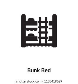 Bunk Bed icon vector isolated on white background, logo concept of Bunk Bed sign on transparent background, filled black symbol