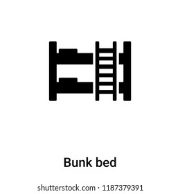 Bunk bed icon vector isolated on white background, logo concept of Bunk bed sign on transparent background, filled black symbol