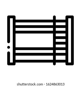 Bunk Bed Icon Vector. Outline Bunk Bed Sign. Isolated Contour Symbol Illustration