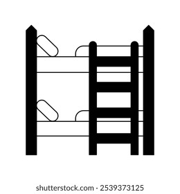 Bunk Bed icon with white background vector stock illustration
