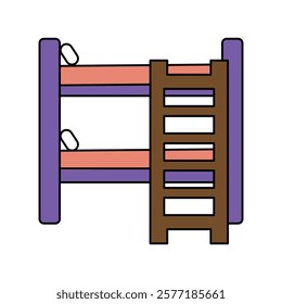 bunk bed icon with white background vector stock illustration