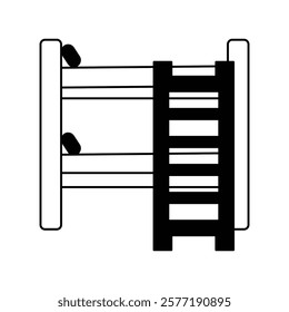 bunk bed icon with white background vector stock illustration