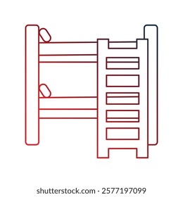 bunk bed icon with white background vector stock illustration