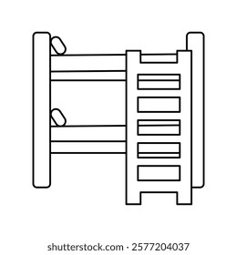 bunk bed icon with white background vector stock illustration