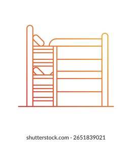 ícone de cama beliche com fundo branco vetor ilustração stock
