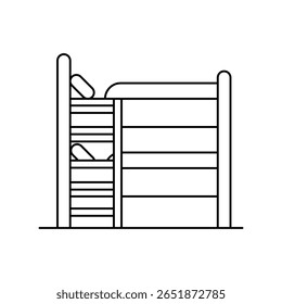 ícone de cama beliche com fundo branco vetor ilustração stock