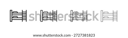 Bunk bed icons Outline vector symbol sign