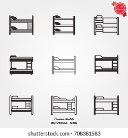 Bunk Bed Icons Vector