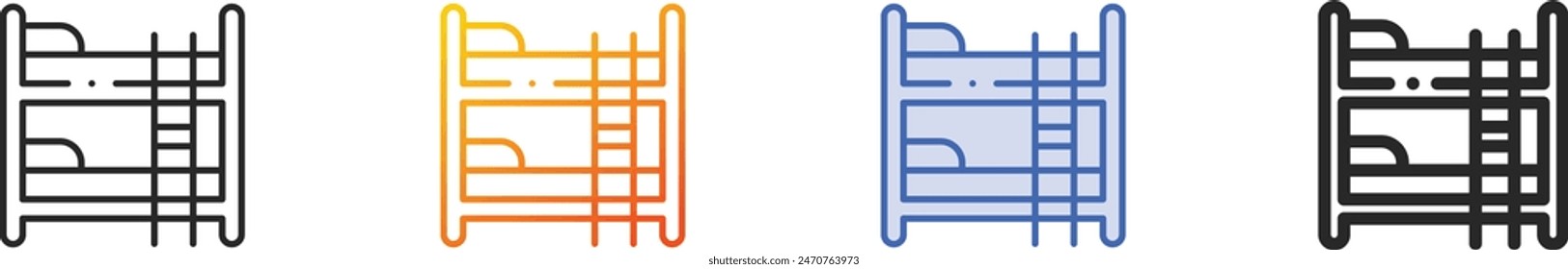 bunk bed icon.Thin Linear, Gradient, Blue Stroke and bold Style Design Isolated On White Background