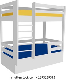 Etagenbett, Illustration, Vektorillustration auf weißem Hintergrund