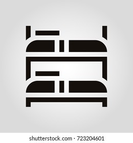 Bunk Bed Isolated Vector Flat Icon