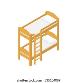 A bunk bed Isometric Vector Illustration Created For Mobile, Web, Decor, Print Products, Application on white background