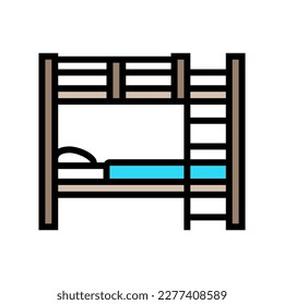 bunk bed kid bedroom color icon vector. bunk bed kid bedroom sign. isolated symbol illustration