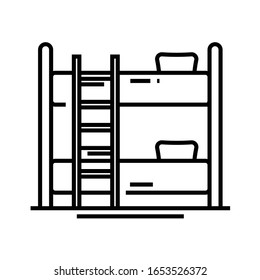 Bunk bed line icon, concept sign, outline vector illustration, linear symbol.